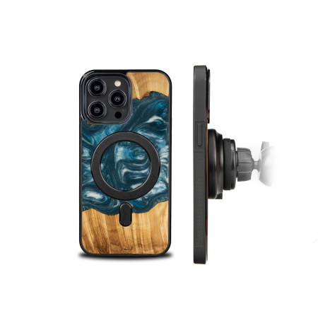 Husa BeWood Lemn Natural si Rasina, Unicat, Iphone 15 Pro Max -Albastru-Aer Husa BeWood Lemn Natural si Rasina, Unicat, Iphone 15 Pro Max -Albastru-Aer