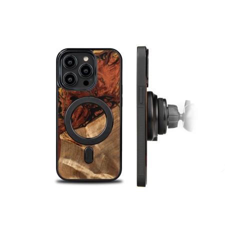 Husa BeWood Lemn Natural si Rasina, Unicat, Iphone 15 Pro - 4 Elemente - Foc Husa BeWood Lemn Natural si Rasina, Unicat, Iphone 15 Pro - 4 Elemente - Foc