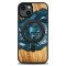 Husa BeWood Lemn Natural si Rasina, Unicat, Iphone 15 -Albastru-Aer Husa BeWood Lemn Natural si Rasina, Unicat, Iphone 15 -Albastru-Aer