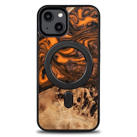 Husa BeWood Lemn Natural si Rasina, Unicat, Iphone 15 -Portocaliu Husa BeWood Lemn Natural si Rasina, Unicat, Iphone 15 -Portocaliu
