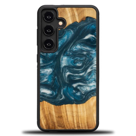 Husa BeWood Lemn Natural si Rasina, Unicat, Samsung S24 -Albastru-Aer Husa BeWood Lemn Natural si Rasina, Unicat, Samsung S24 -Albastru-Aer