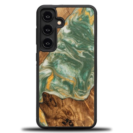 Husa BeWood Lemn Natural si Rasina, Unicat, Samsung S24 -Verde- Apa Husa BeWood Lemn Natural si Rasina, Unicat, Samsung S24 -Verde- Apa