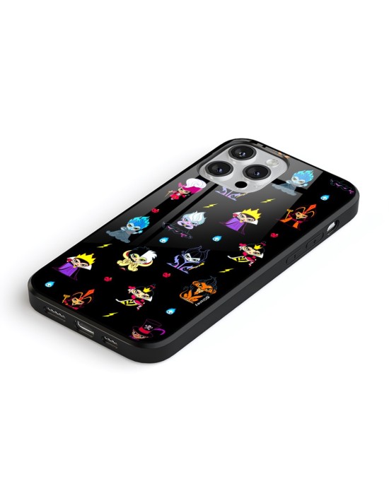 Husa Telefon Originala Disney Protectie Premium Villains cu Sticla Iphone 13 Pro Max -Negru