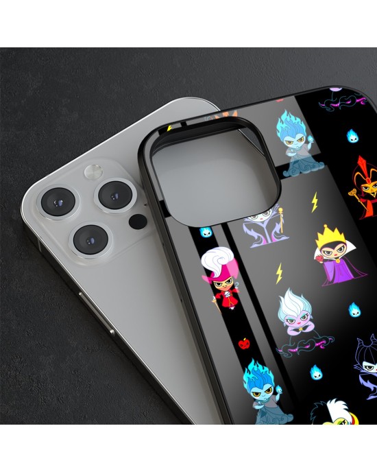 Husa Telefon Originala Disney Protectie Premium Villains cu Sticla Iphone 13 Pro Max -Negru