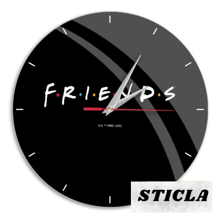 Ceas de Perete cu Licenta Friends-Negru
