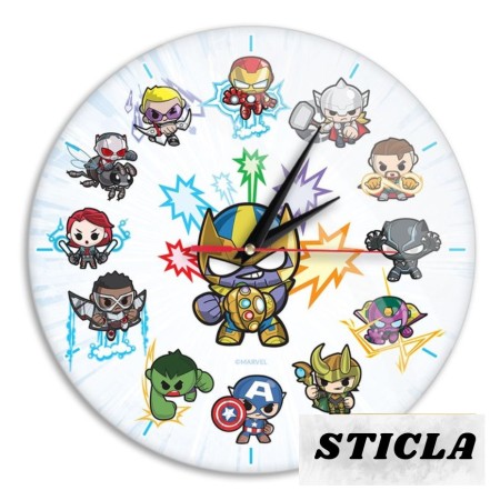 Ceas de Perete cu Licenta Super Eroi Marvel Avengers-Multicolor