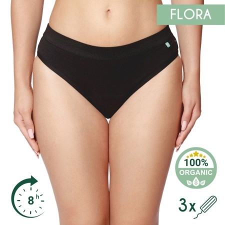 Chiloti menstruali organici Flora brazilian Negru Chiloti menstruali organici Flora brazilian Negru