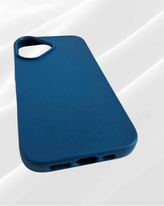 Husa Wheat Bran pentru iPhone 16 Albastru Inchis- Protectie Durabila si Ecologica