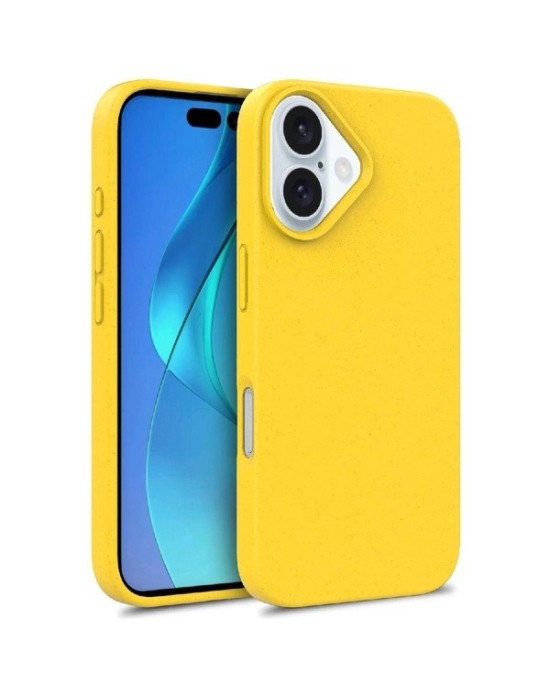 Husa Wheat Bran pentru Iphone 16 Pro Galben- Protectie Durabila si Ecologica