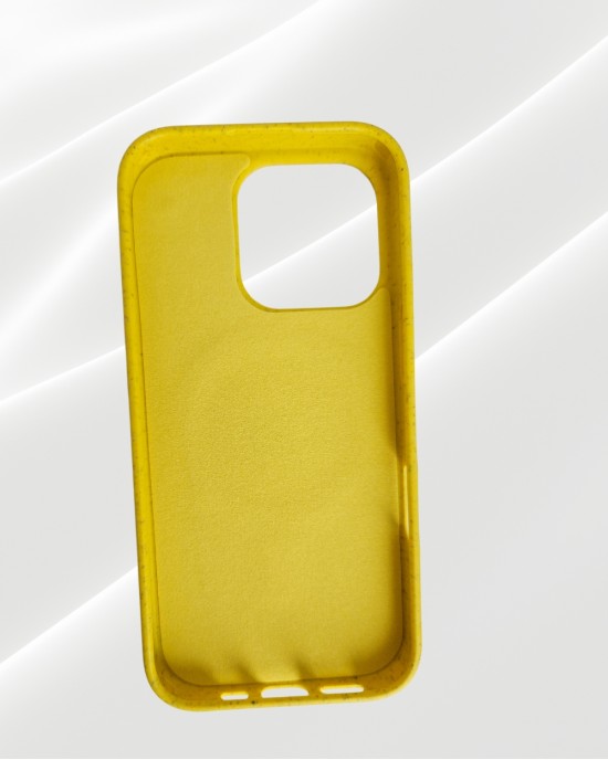 Husa Wheat Bran pentru Iphone 16 Pro Galben- Protectie Durabila si Ecologica