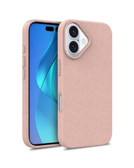 Husa Wheat Bran pentru Iphone 16 Pro Roz- Protectie Durabila si Ecologica