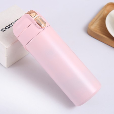 Termos THM1 cu Display Digital, Inel si Indicator de Temperatura din Ionx, 400ml, Roz