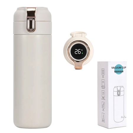 Termos THM1 cu Display Digital, Inel si Indicator de Temperatura din Ionx, 400ml, Alb Termos THM1 cu Display Digital, Inel si Indicator de Temperatura din Ionx, 400ml, Alb