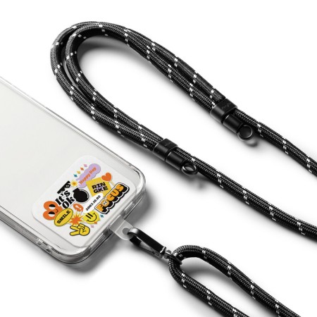 Snur Ringke Ajustabil pentru Husa Telefon -Negru-Alb