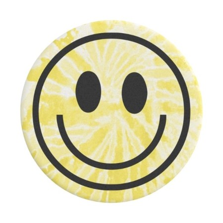 Suport Popsockets PopGrip Tye Smiley Negru-Galben Suport Popsockets PopGrip Tye Smiley Negru-Galben