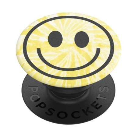 Suport Popsockets PopGrip Tye Smiley Negru-Galben Suport Popsockets PopGrip Tye Smiley Negru-Galben