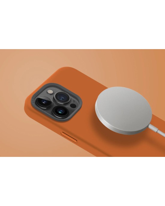 Husa Uniq Lino Hue MagClick Charging Iphone 15 Pro -Portocaliu