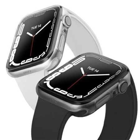 Doua Huse Uniq Glaze Apple Watch Seria 7/8/9 41mm Gri si Transparent Doua Huse Uniq Glaze Apple Watch Seria 7/8/9 41mm Gri si Transparent