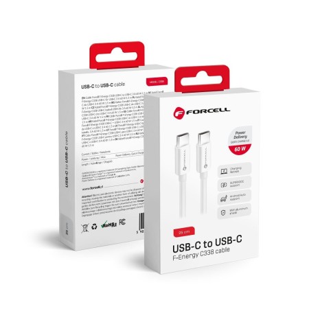 Cablu Forcell Tip C cu Tip C QC4.0 3A/20V PD60W C338 25cm Cablu Forcell Tip C cu Tip C QC4.0 3A/20V PD60W C338 25cm