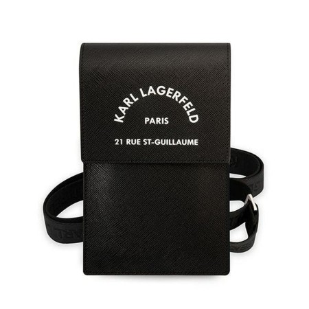 Husa-Geanta Karl Lagerfeld Universala 6.1' in Relief pentru Telefon, negru  Husa-Geanta Karl Lagerfeld Universala 6.1' in Relief pentru Telefon, negru