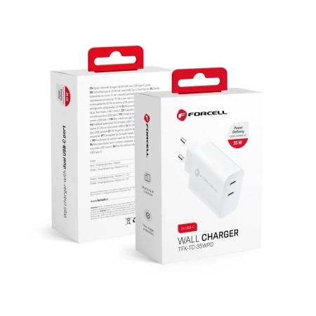 Incarcator Forcell 2x USB Tip C 3A 35W cu PD si incarcare rapida 4.0