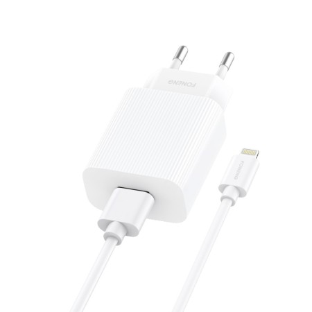 Incarcator Retea Foneng EU28-USB 2,4A Cablu Lightning Alb Incarcator Retea Foneng EU28-USB 2,4A Cablu Lightning Alb