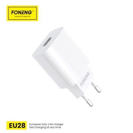 Incarcator Retea Foneng EU28-USB 2,4A Cablu Lightning Alb Incarcator Retea Foneng EU28-USB 2,4A Cablu Lightning Alb