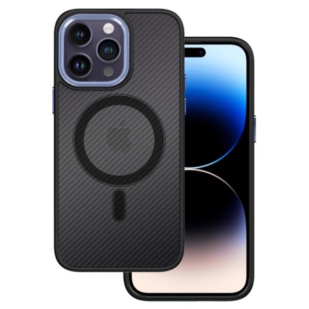 Husa Carbon Magnetica TelProtect pentru Iphone 15 Negru-Mov Husa Carbon Magnetica TelProtect pentru Iphone 15 Negru-Mov
