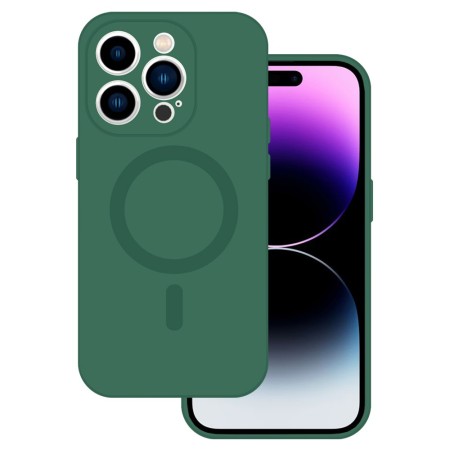 Husa Silicon cu MagSafe TelProtect Iphone 15 Pro Verde Husa Silicon cu MagSafe TelProtect Iphone 15 Pro Verde