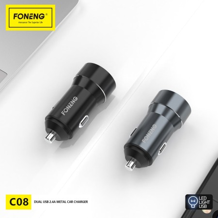 Incarcator Auto Foneng 2xUSB, 2.4A, Negru