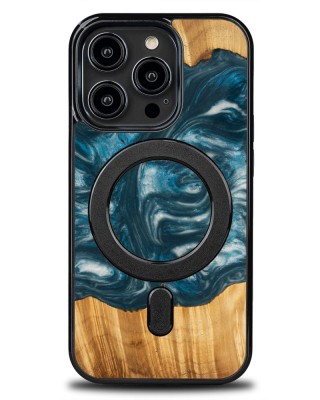 Husa BeWood Lemn Natural si Rasina, Unicat, Iphone 15 Pro - 4 Elemente - Aer