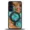 Husa BeWood Lemn Natural si Rasina, Unicat, Samsung S24 -Turcoaz Husa BeWood Lemn Natural si Rasina, Unicat, Samsung S24 -Turcoaz
