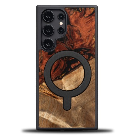 Husa BeWood Lemn Natural si Rasina, Unicat, MagSafe, Samsung S24 Ultra - Portocaliu Husa BeWood Lemn Natural si Rasina, Unicat, MagSafe, Samsung S24 Ultra - Portocaliu