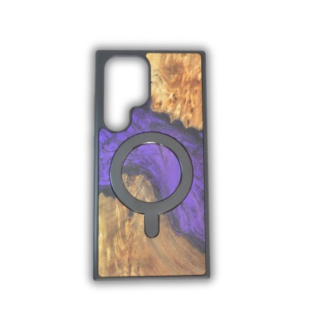 Husa BeWood Lemn Natural si Rasina, Unicat, MagSafe, Samsung S24 Ultra -Violet Husa BeWood Lemn Natural si Rasina, Unicat, MagSafe, Samsung S24 Ultra -Violet