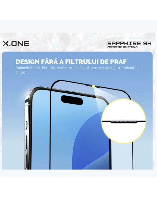 Folie Sticla X-ONE Sapphire Extra Protectie pentru Iphone 15 Plus/ Iphone 16 Plus