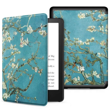 Husa Kindle 11'' 2022 -Albastru Cu Flori  Husa Kindle 11'' 2022 -Albastru Cu Flori