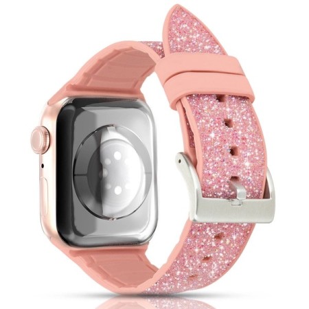 Curea din Silicon Ceas Apple Banda de Cristal Roz Kingxbar 6 / SE / 5/4/3/2 (40mm / 38mm)  Curea din Silicon Ceas Apple Banda de Cristal Roz Kingxbar 6 / SE / 5/4/3/2 (40mm / 38mm)