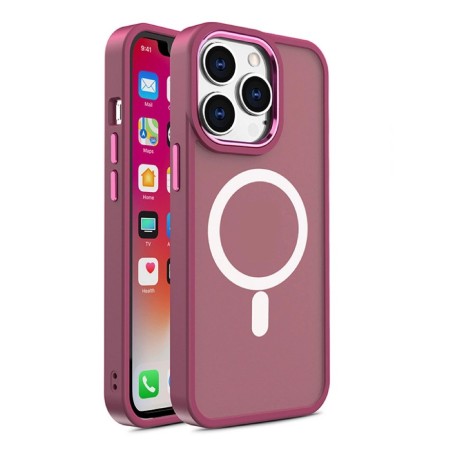 Husa iPhone 15 Plus Color Matte Cover cu MagSafe in Burgunda Husa iPhone 15 Plus Color Matte Cover cu MagSafe in Burgunda