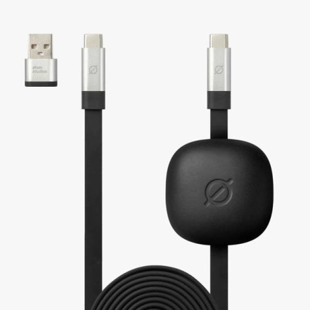 Cablu Atom Studios USB C-USB C Incarcare Rapida Turbo 1.8m - Negru Cablu Atom Studios USB C-USB C Incarcare Rapida Turbo 1.8m - Negru