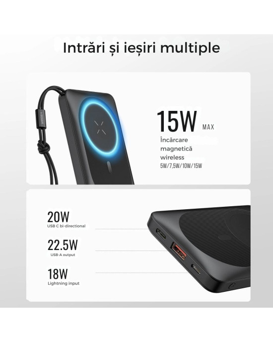 Acumulator Extern Veger MagOn 10.000 mAh – Power Bank cu Încărcare Wireless Acumulator Extern Veger MagOn 10.000 mAh – Power Bank cu Încărcare Wireless