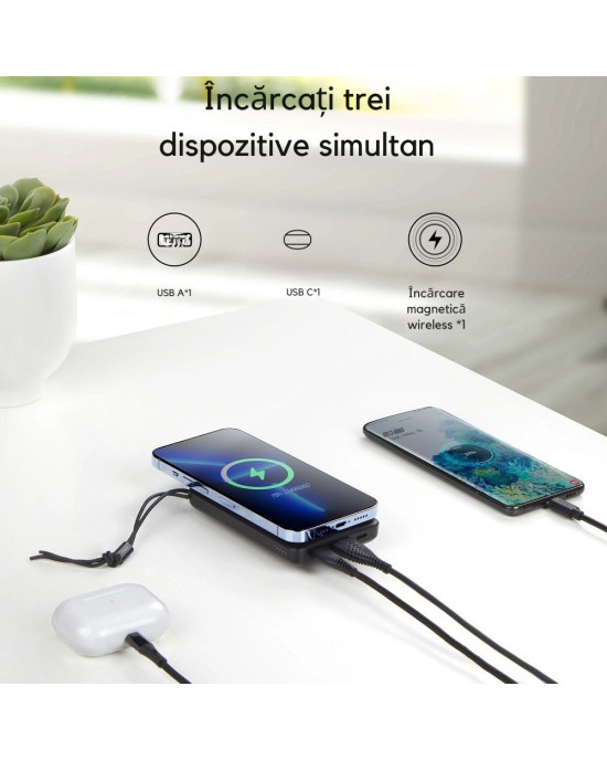 Acumulator Extern Veger MagOn 10.000 mAh – Power Bank cu Încărcare Wireless Acumulator Extern Veger MagOn 10.000 mAh – Power Bank cu Încărcare Wireless