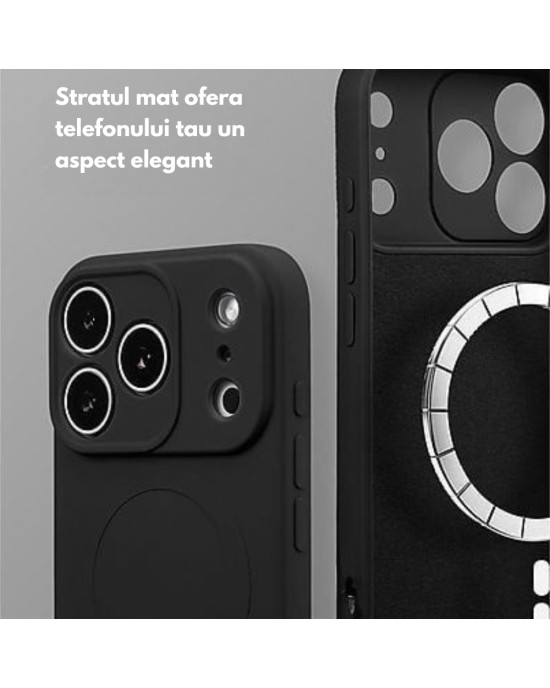 Husă Silicon Premium MagSafe pentru Iphone 17 Pro  –Negru  Husă Silicon MagSafe compatibilă pentru iPhone 17 Pro Negru