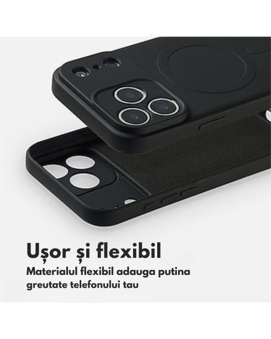 Husă Silicon Premium MagSafe pentru Iphone 17 Pro  –Negru  Husă Silicon MagSafe compatibilă pentru iPhone 17 Pro Negru