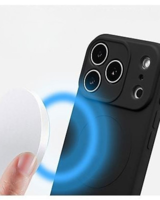 Husă Silicon Premium MagSafe pentru Iphone 17 Pro  –Negru 