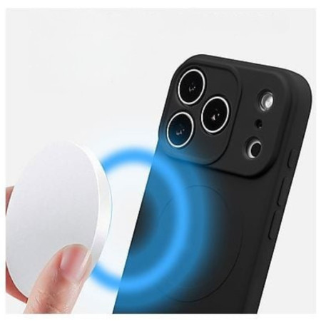Husă Silicon Premium MagSafe pentru Iphone 17 Pro  –Negru  Husă Silicon Premium MagSafe pentru Iphone 17 Pro  –Negru