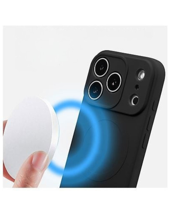 Husă Silicon Premium MagSafe pentru Iphone 17 Pro  –Negru  Husă Silicon MagSafe compatibilă pentru iPhone 17 Pro Negru