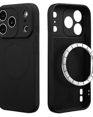 Husă Silicon Premium Catifelat MagSafe Iphone 17 Pro Max -Negru