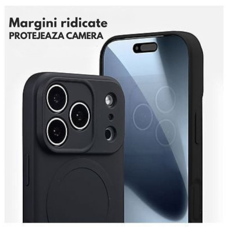 Husă Silicon Premium Catifelat MagSafe Iphone 17 Pro Max -Negru Husă Silicon Premium Catifelat MagSafe Iphone 17 Pro Max -Negru