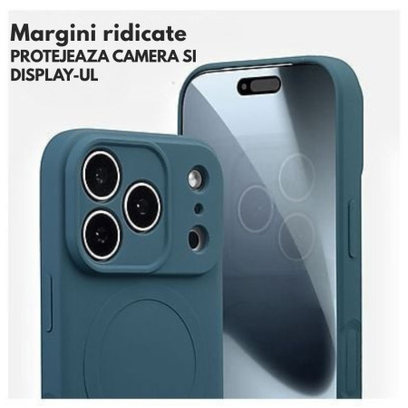Husă Silicon Premium Catifelat MagSafe Iphone 17 Pro Max -Albastru Husă Silicon Premium Catifelat MagSafe Iphone 17 Pro Max -Albastru