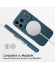 Husă Silicon Premium Catifelat MagSafe Iphone 17 Pro Max -Albastru Husă silicon albastră compatibilă MagSafe pentru iPhone 17 Pro Max